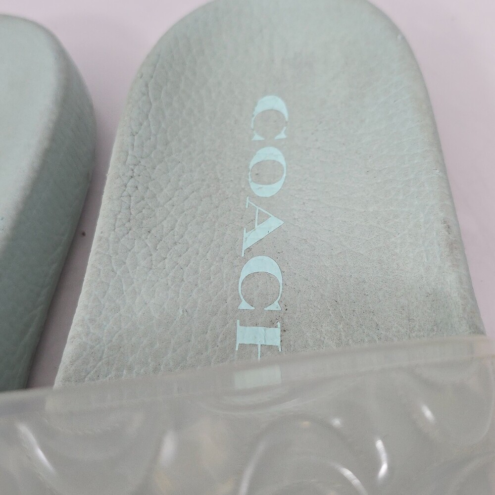 Coach Unna Light Teal Signature Sport Slide/Slides Women 6 Jelly Flip Flops Spot - Picture 9 of 16